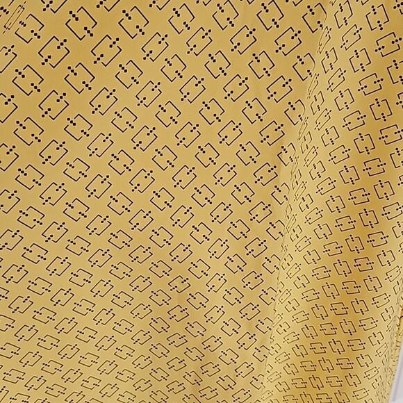 Vintage 1960s Custom-Made Women's Maxi Dress With Bell Short Sleeves Yellow Med - Picture 8 of 16